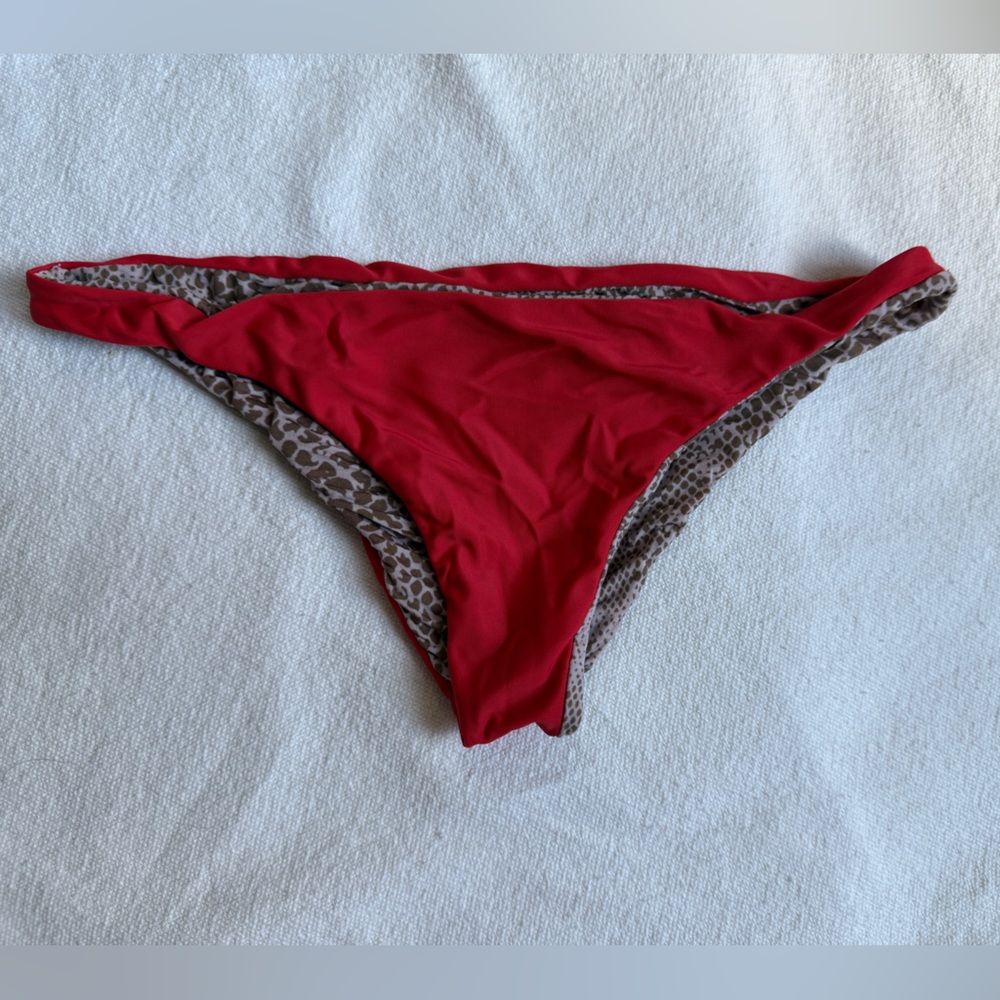Acacia Swimwear Red and Leopard Bikini Bottom